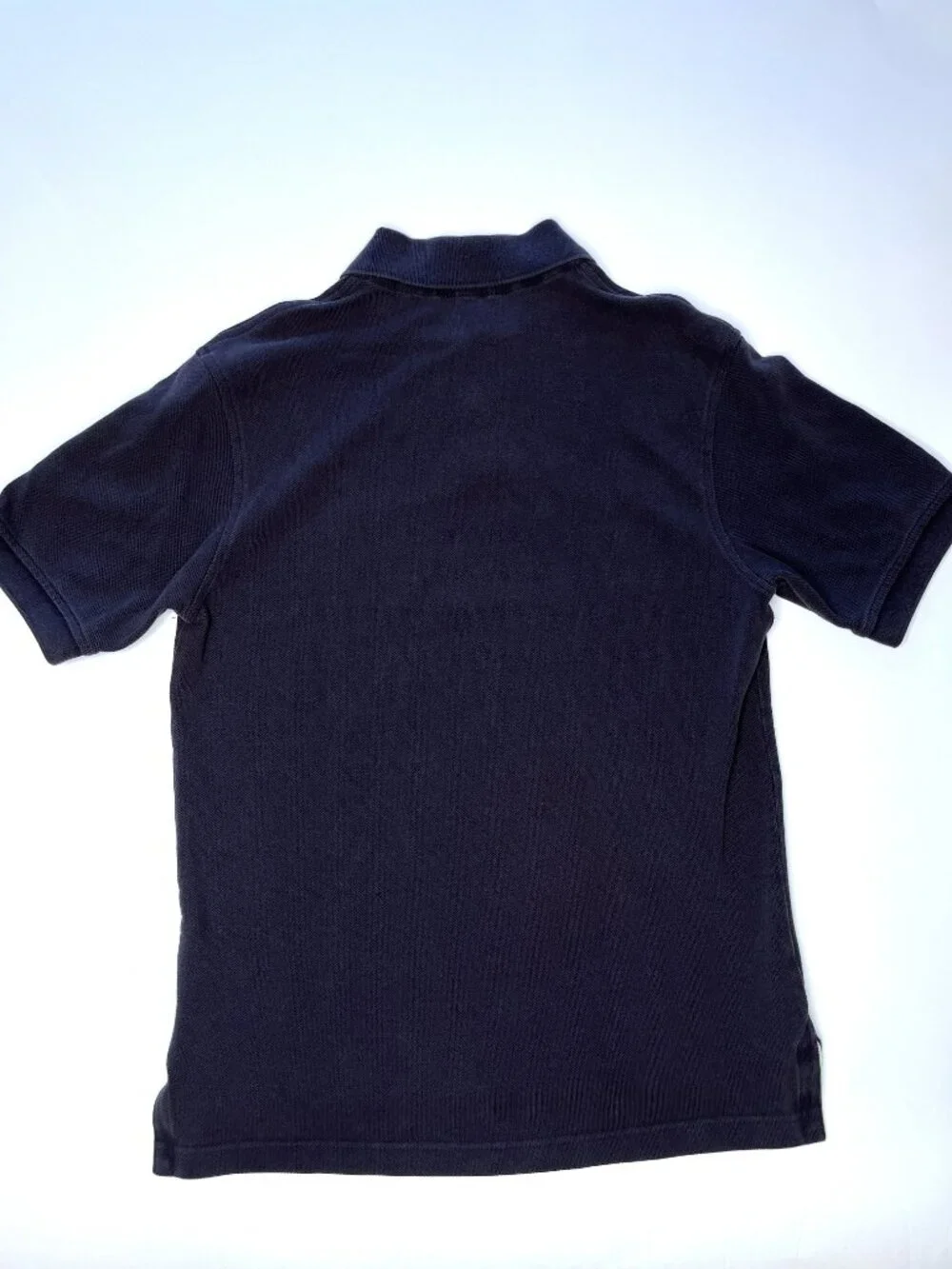Lands End Polo Shirt Mens Small (34-36) Dark Blue Short Sleeve Collared Cotton